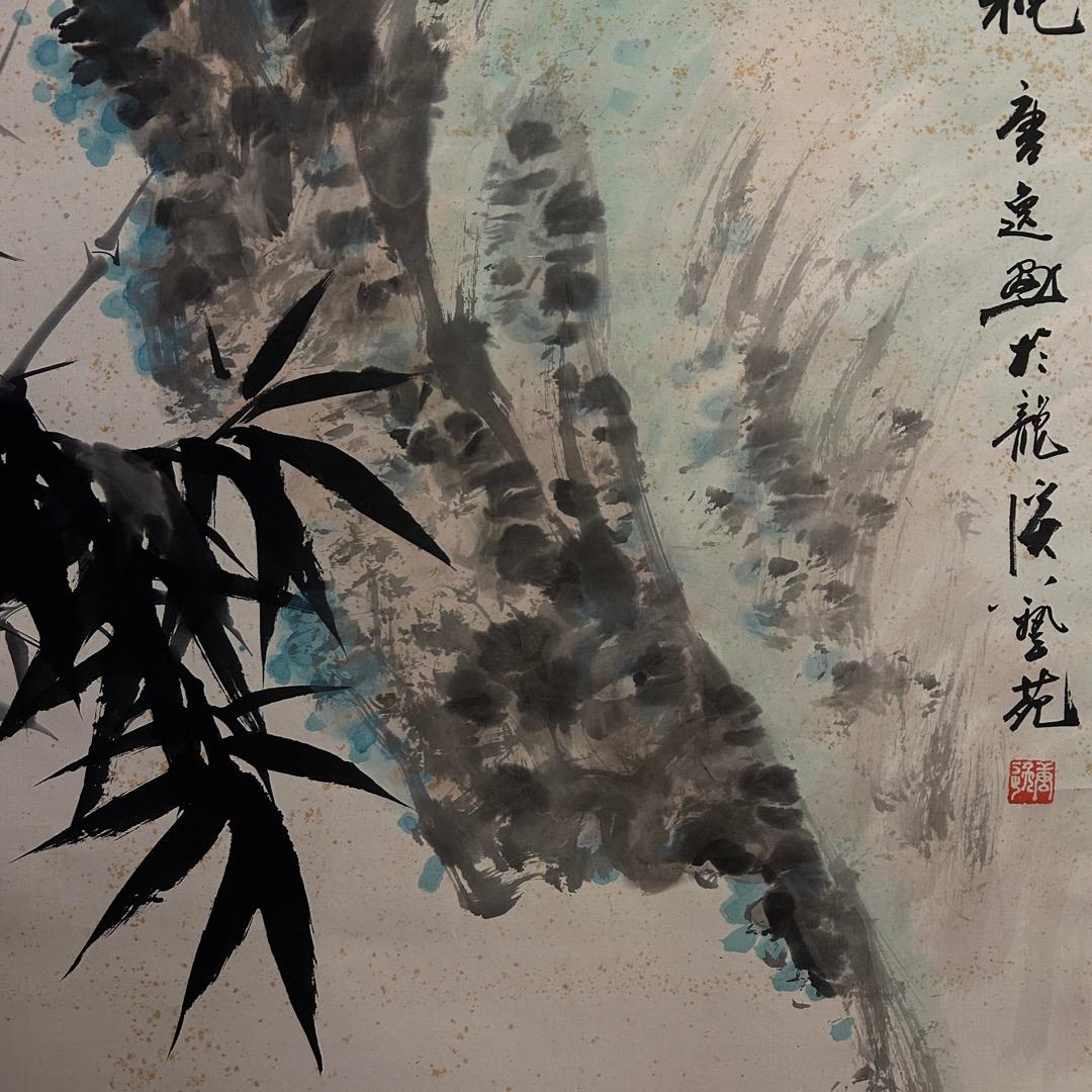 唐逸 鶏図 掛軸 中国古美術 書画QS-6