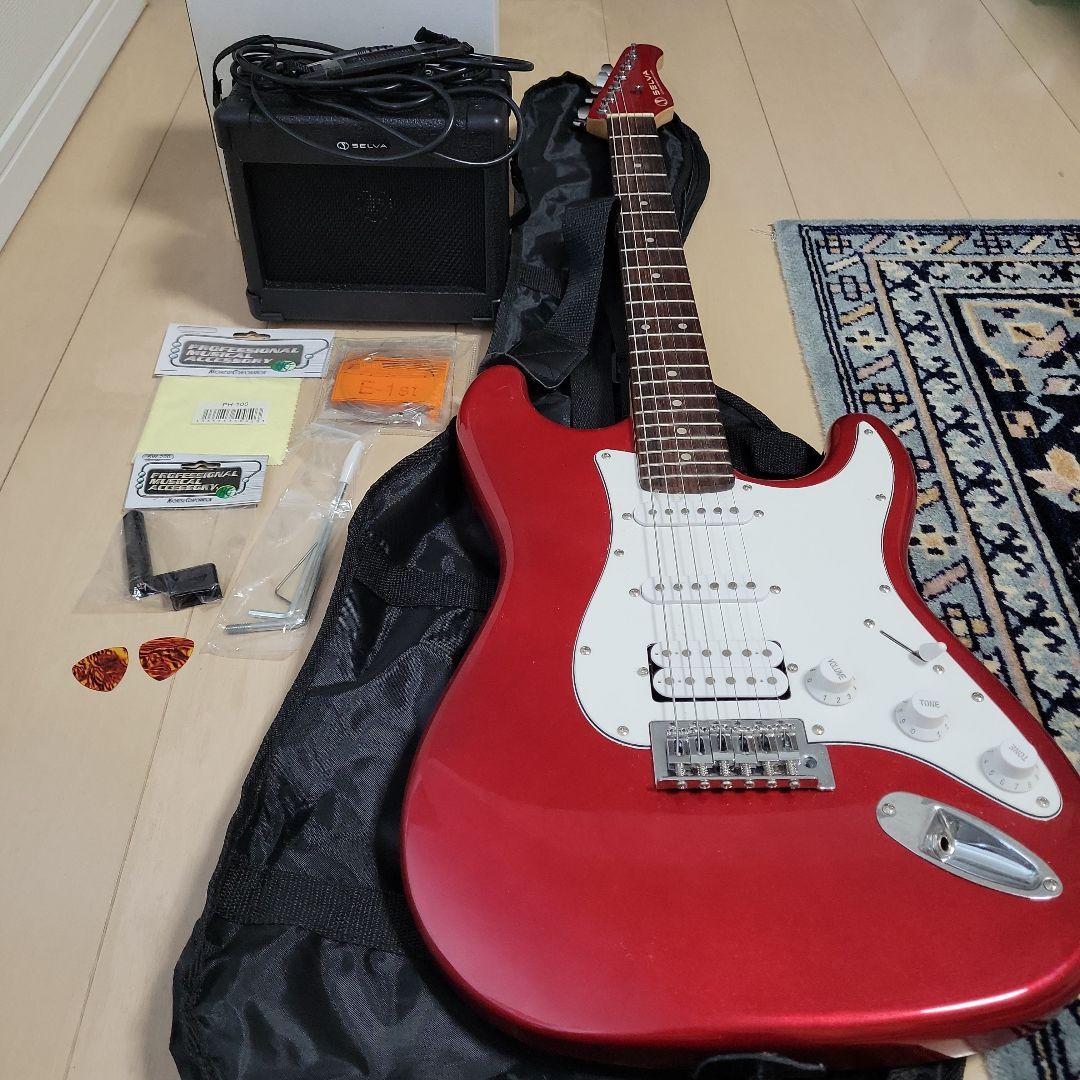 SELVA エレキギター レッド アンプ付き