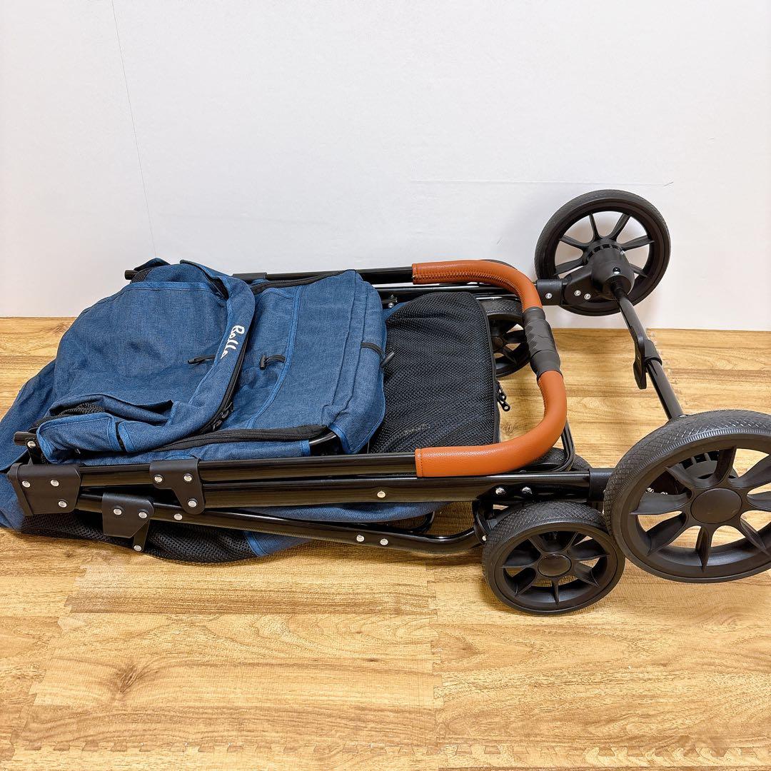 美品　Bello ペットカート デニム　犬用　ペットバギー　折りたたみ式