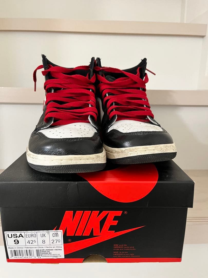 シューズ(男性用) NIKE AIRJORDAN 1 RETORO HIGH OG GYM RED