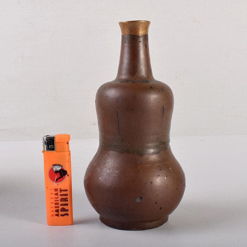 瀬戸焼　古瀬戸　藤四郎　瓢箪形　徳利　時代箱　審査結果書あり　V　R7782